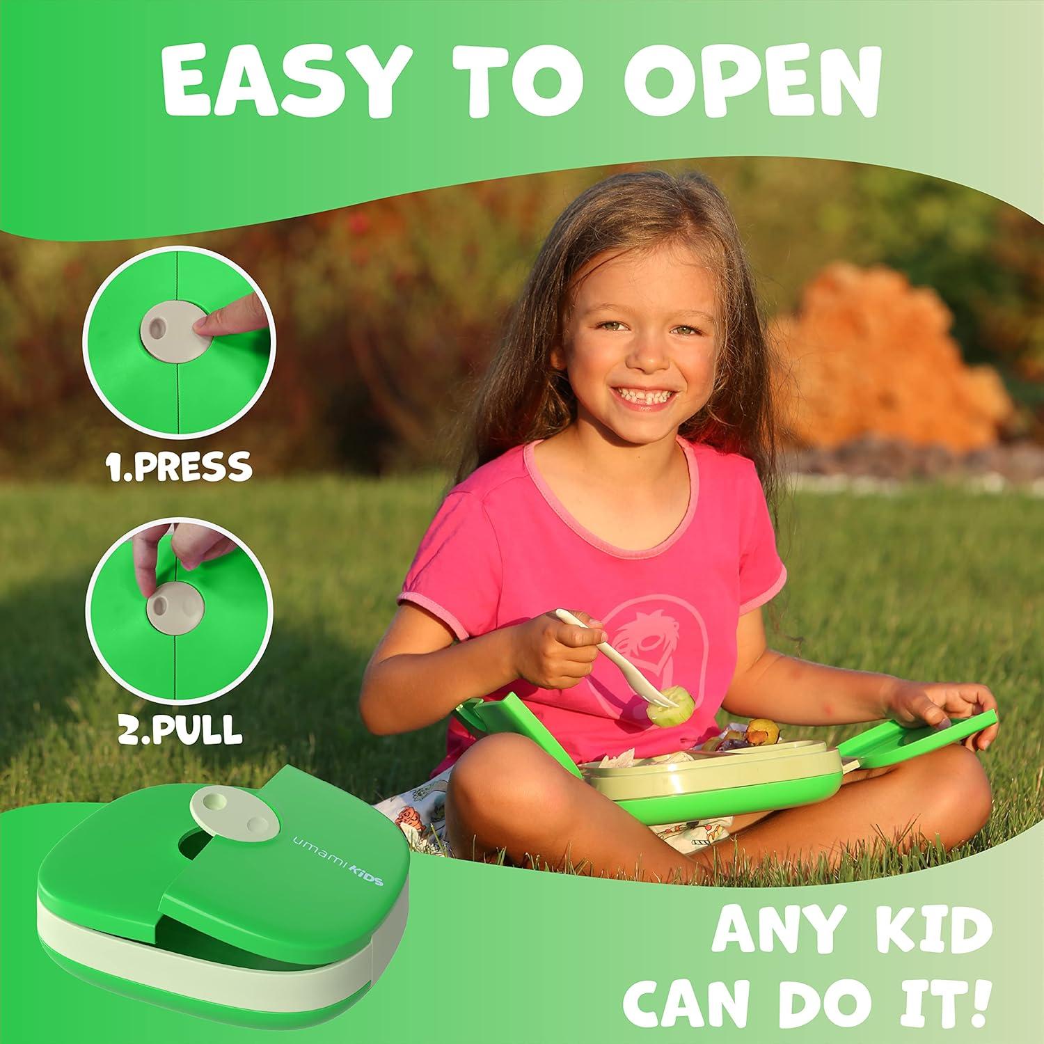 imageUmami Allin1 Bento Box for Kids Icepack amp Utensils Included 100 Leakproof amp BPA free Parents favorite Lunch Box Kids Ocean Blue 23 ozGreen