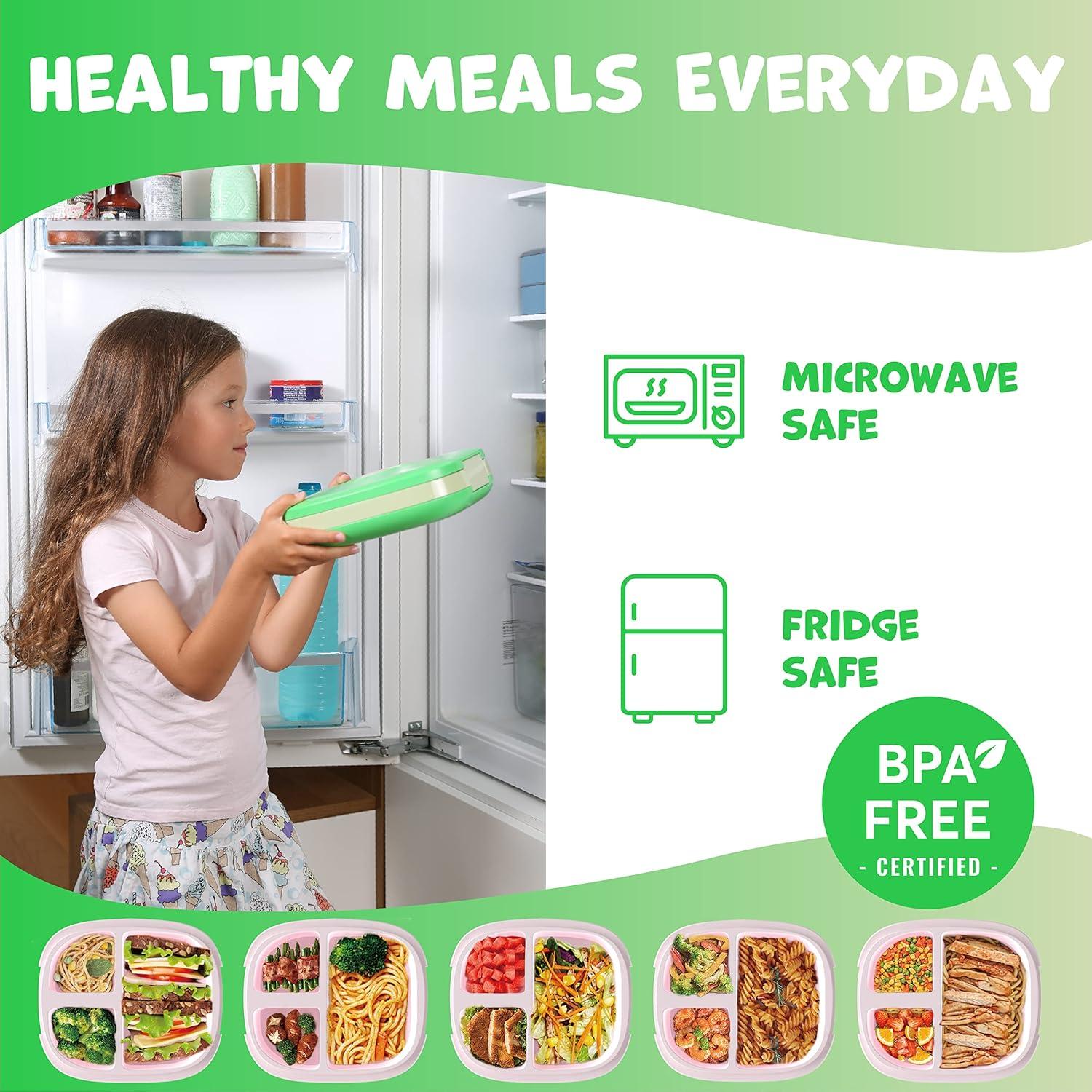 imageUmami Allin1 Bento Box for Kids Icepack amp Utensils Included 100 Leakproof amp BPA free Parents favorite Lunch Box Kids Ocean Blue 23 ozGreen